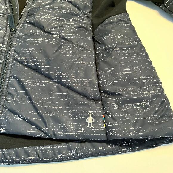 Smartwool Jacket Size Women Medium Down Puffer Hood Full Zip Black White - Picture 4 of 16